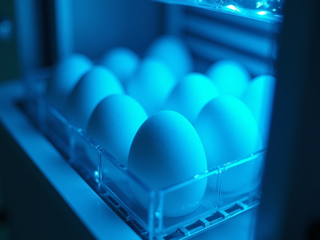 A lab freezer preserves eggs using vitrification, showcasing advanced fertility technology.