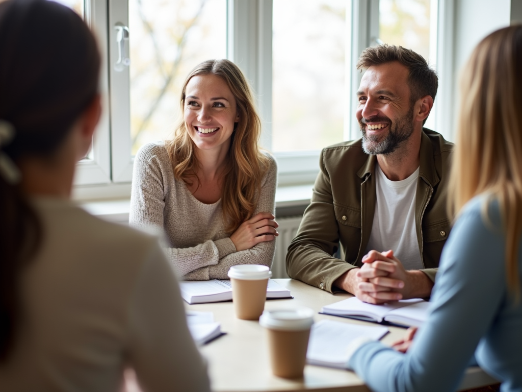 Couple connecting at IVF support group