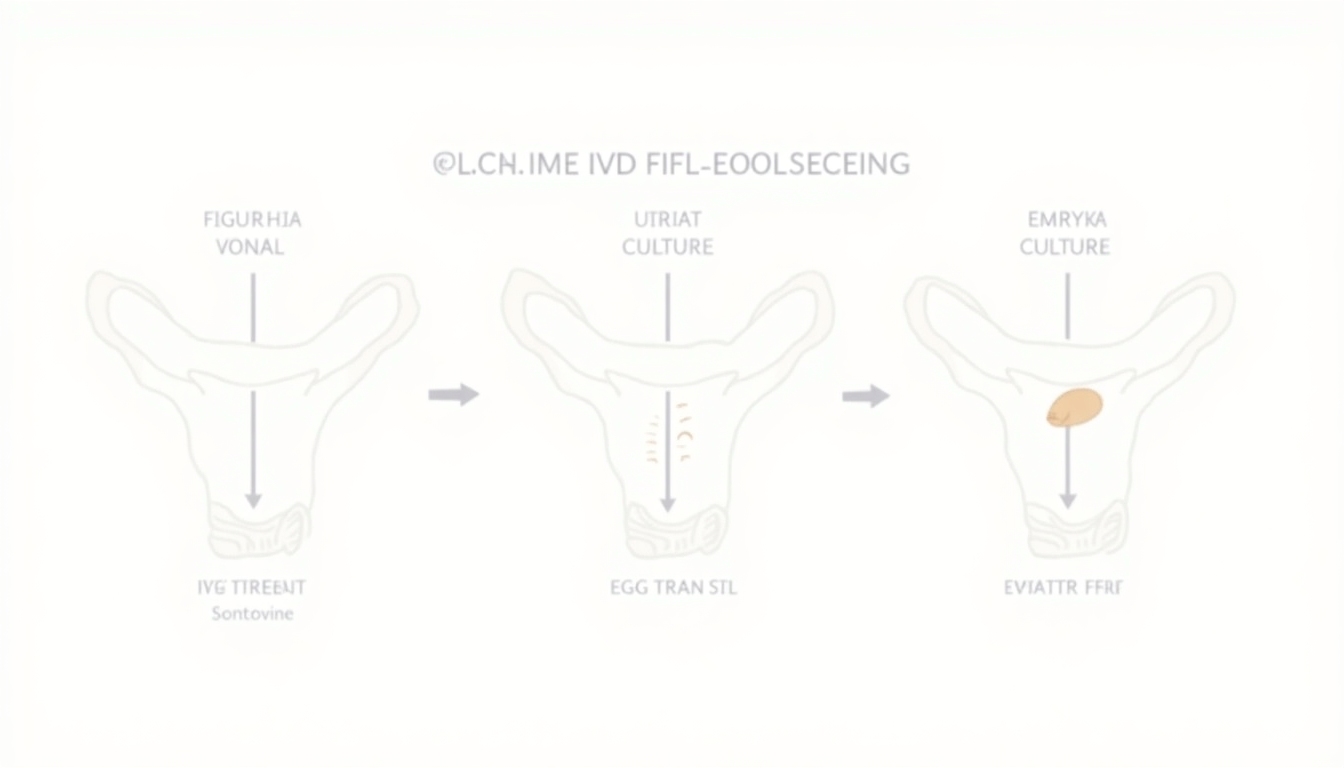 Diagram showing the IVF process in stages.