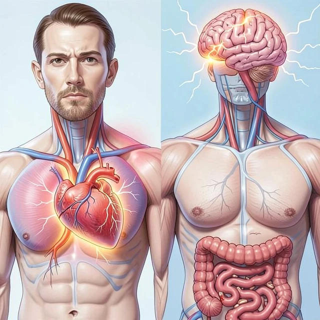 Visual diagram of stress effects on major body systems