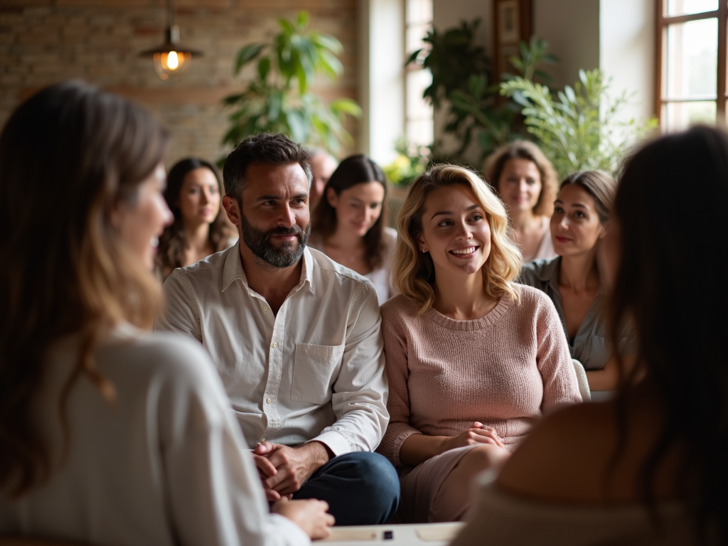 Same-sex couples at a fertility workshop