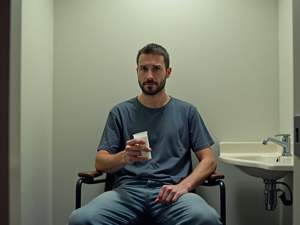Man providing sperm sample