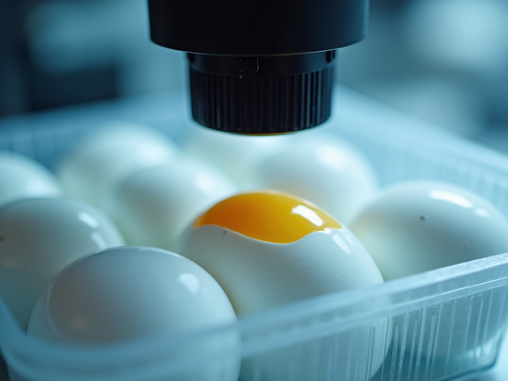 Eggs under a microscope