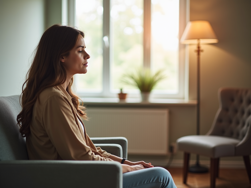 Single woman waiting for IVF consultation