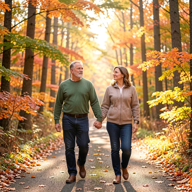 Couple walking together in nature symbolizing shared resilience