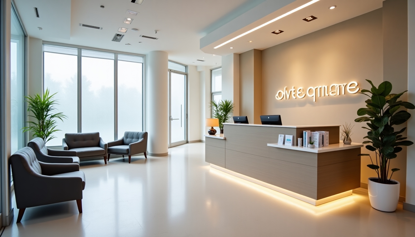 A welcoming fertility clinic reception area.