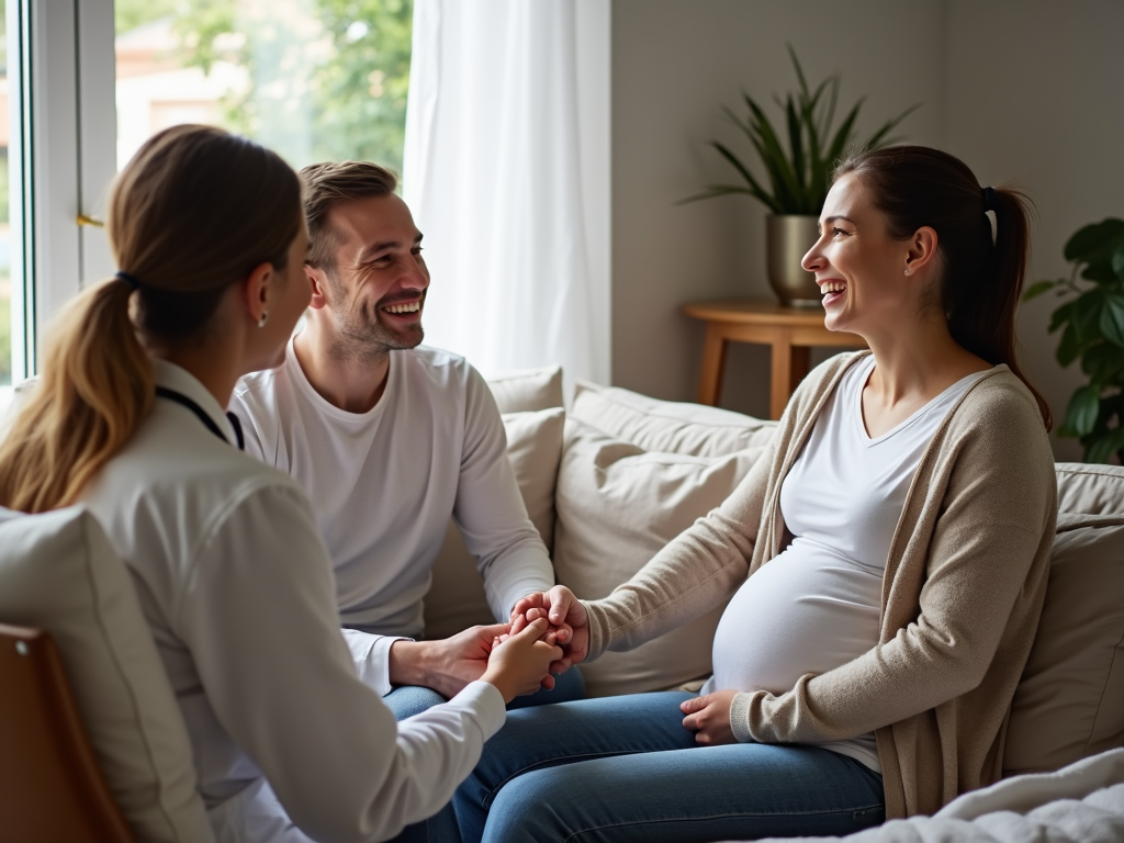 Couple consulting with fertility specialist