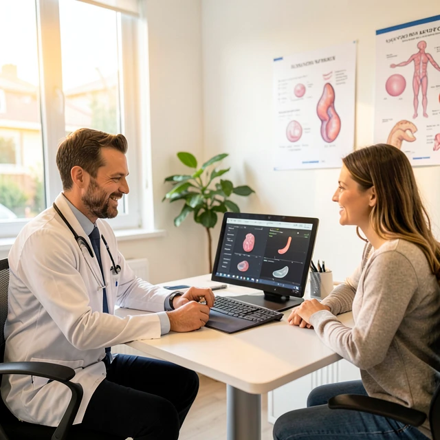 Doctor consulting with couple about sperm health and fertility treatments