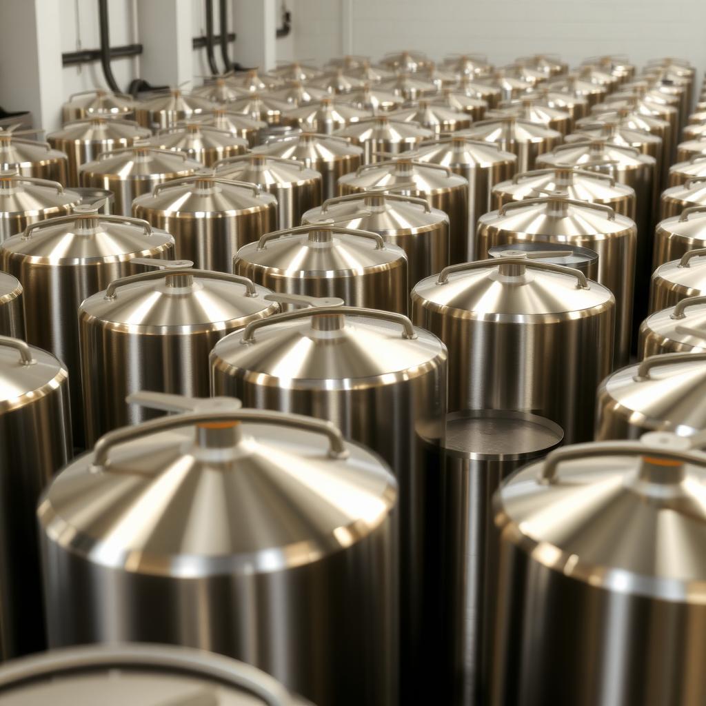 Frozen eggs stored in liquid nitrogen tanks.