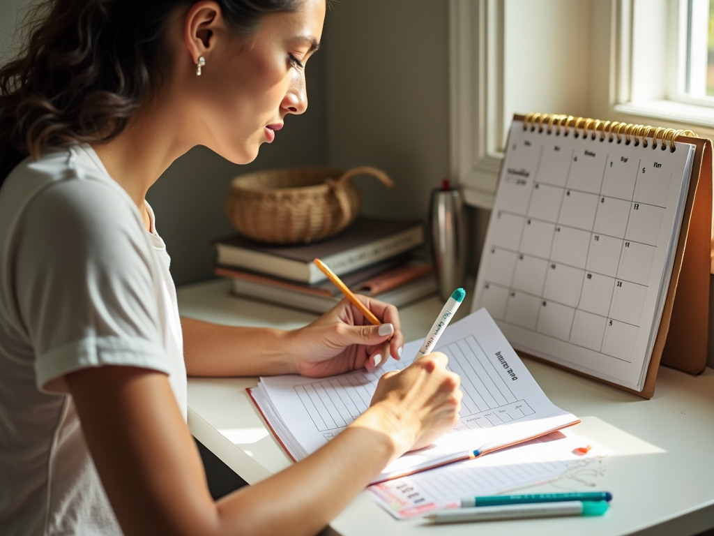 Woman tracking her ovulation cycle