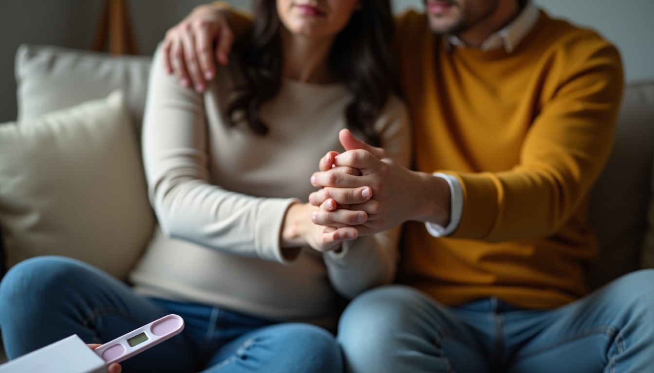 Couple waiting for IVF pregnancy test results