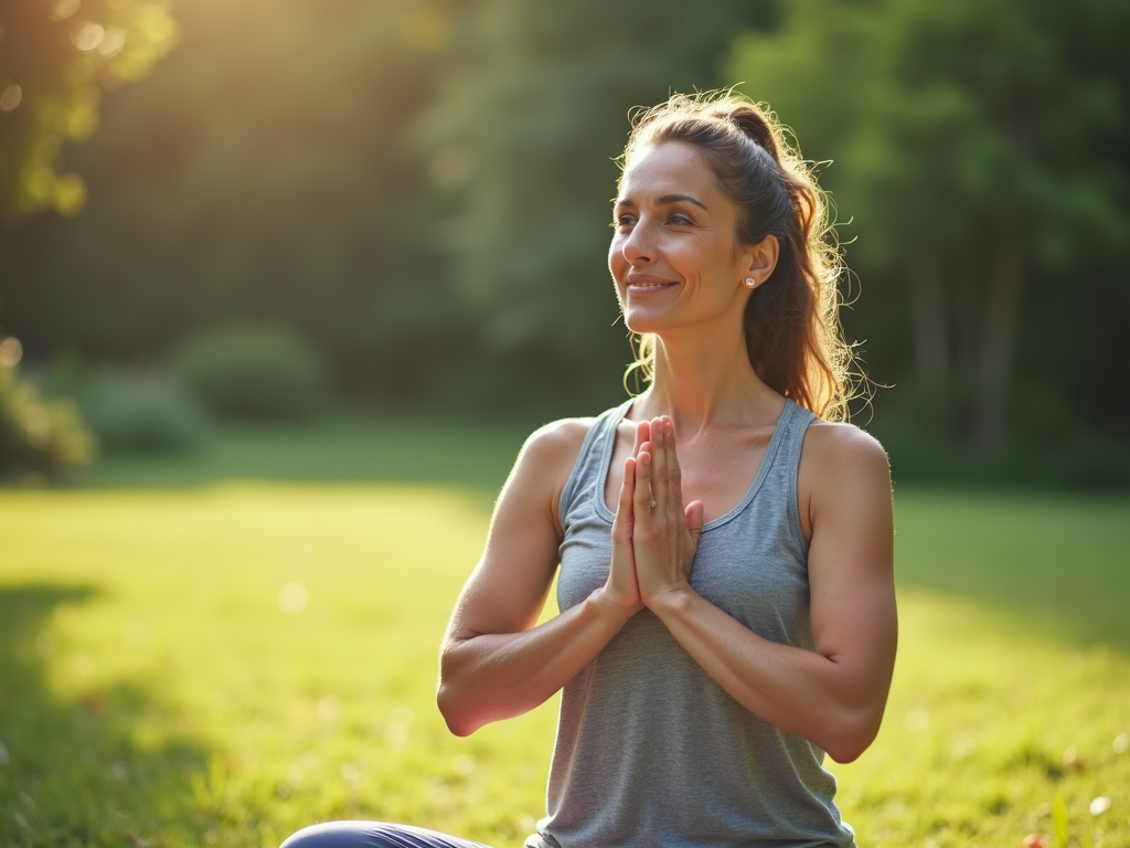 Woman practicing yoga for stress management