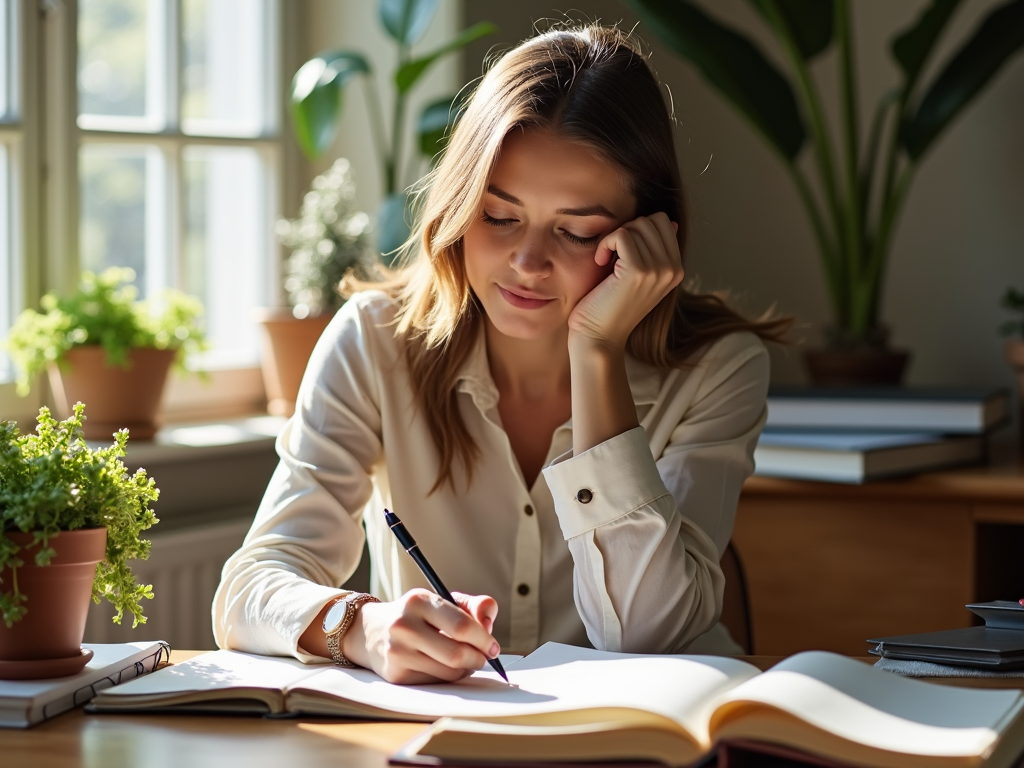 Woman journaling about fertility choices