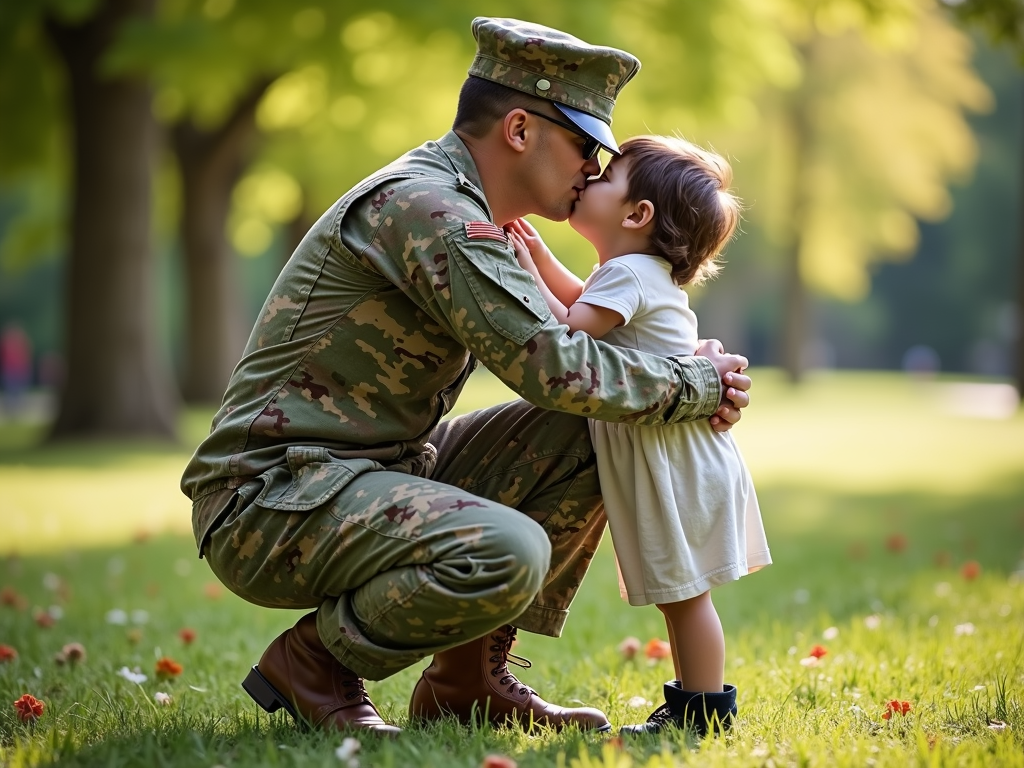 Military parent and child