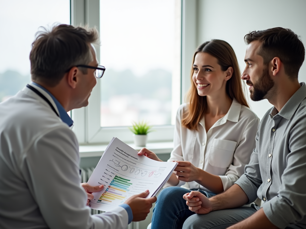 Couple meeting with a fertility doctor