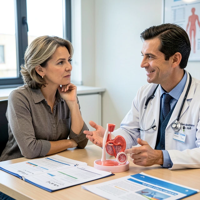 Woman discussing fertility preservation with a doctor
