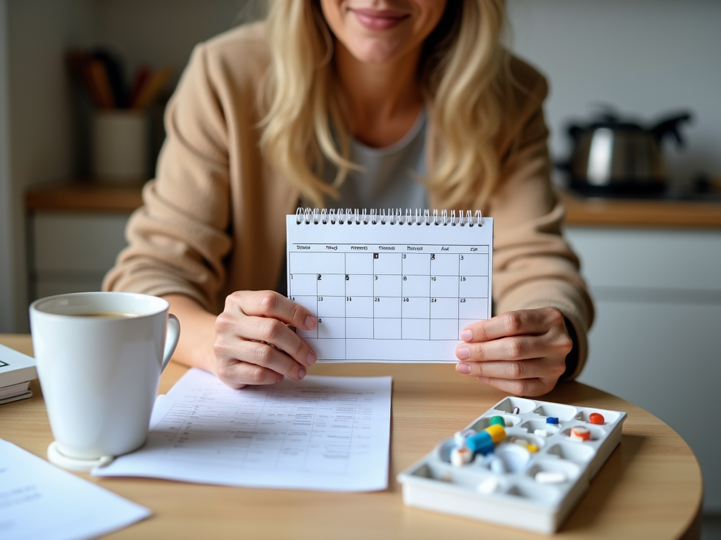 Woman scheduling her ovarian stimulation cycle