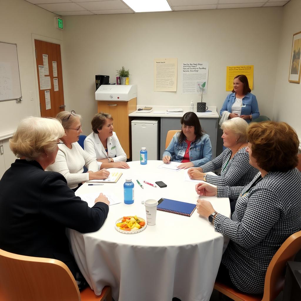 Patients connecting in a fertility clinic support group.