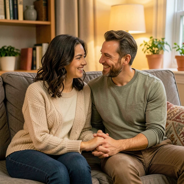Couple supporting each other emotionally during infertility journey