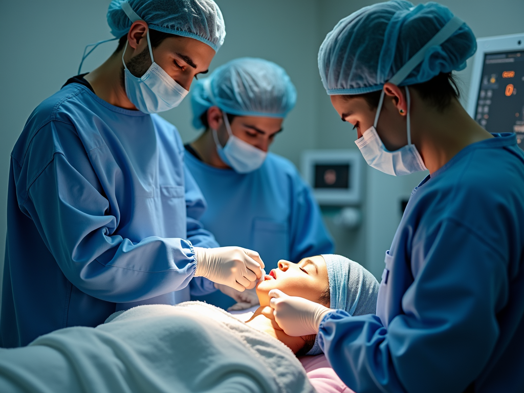 Egg retrieval procedure in a fertility clinic.
