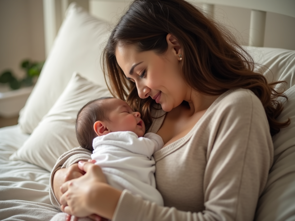 Single mother with her IVF baby