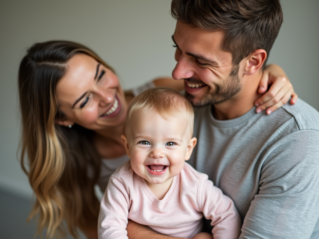 A family that was able to have a child through embryo cryopreservation