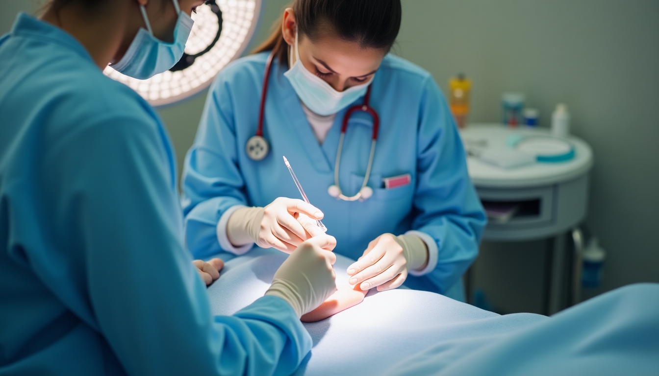 Healthcare professional performing IUI procedure