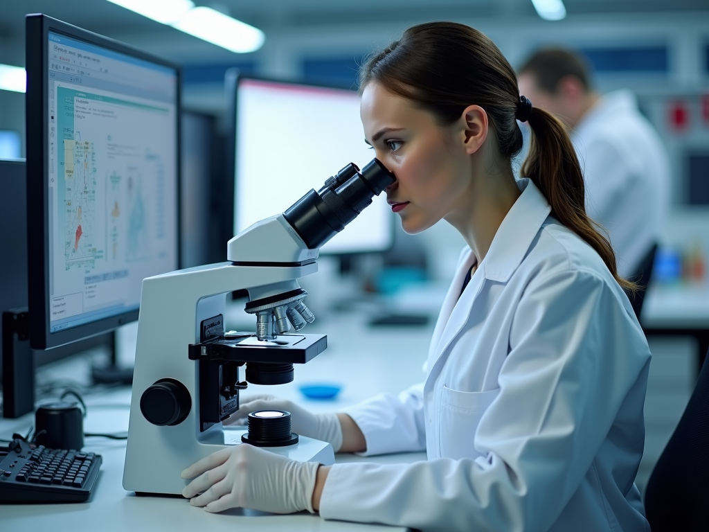 A scientist working on embryo testing in a fertility lab.