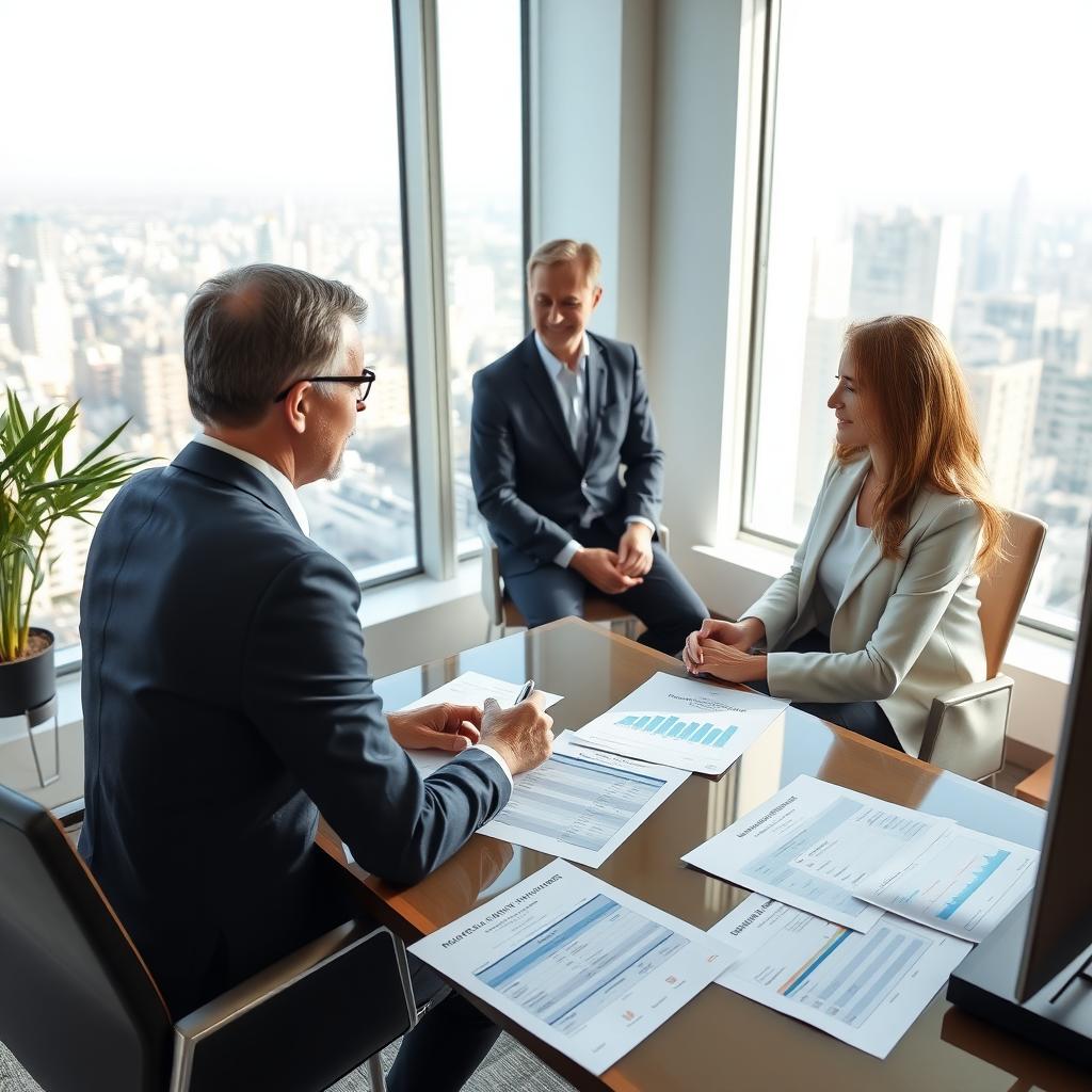 Couple discussing IVF financing options with a financial planner