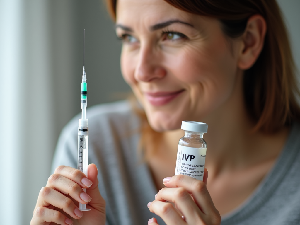 Woman preparing IVF medication