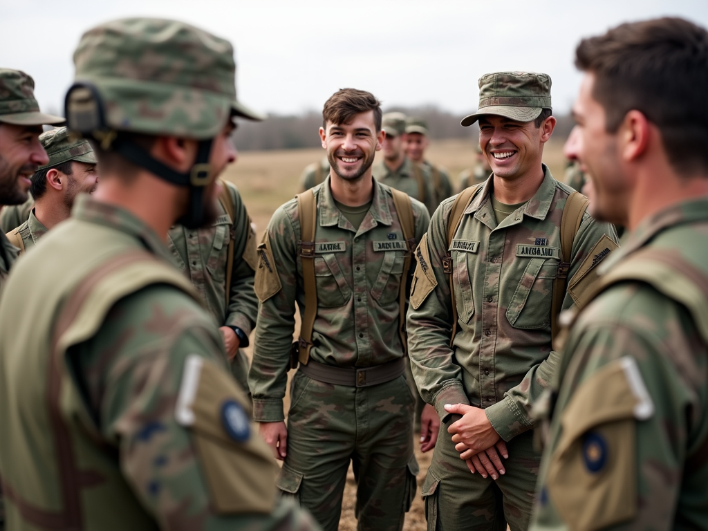 Soldiers bonding during a peer support break.