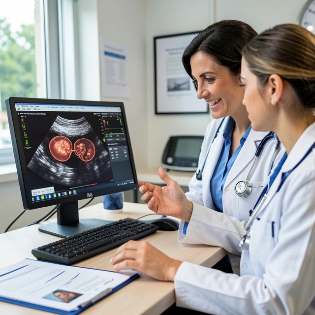 Doctor explaining fertility treatment monitoring to patient