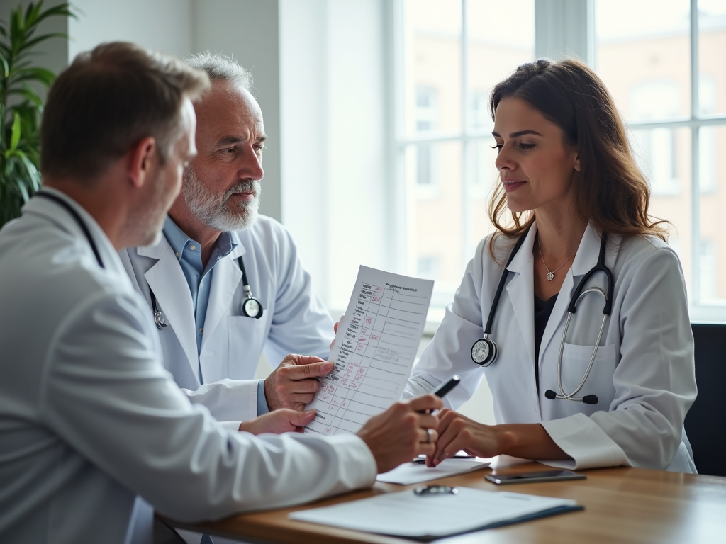 Doctor explaining infertility test results to couple