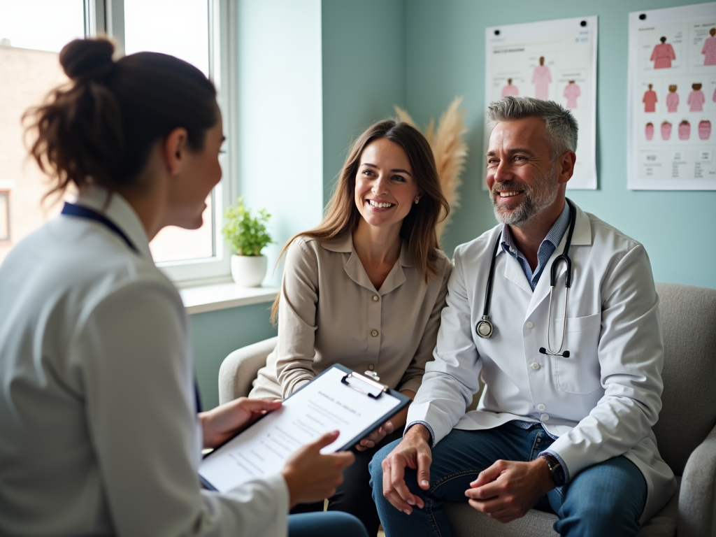 Couple consulting with a fertility specialist about endometriosis and infertility.