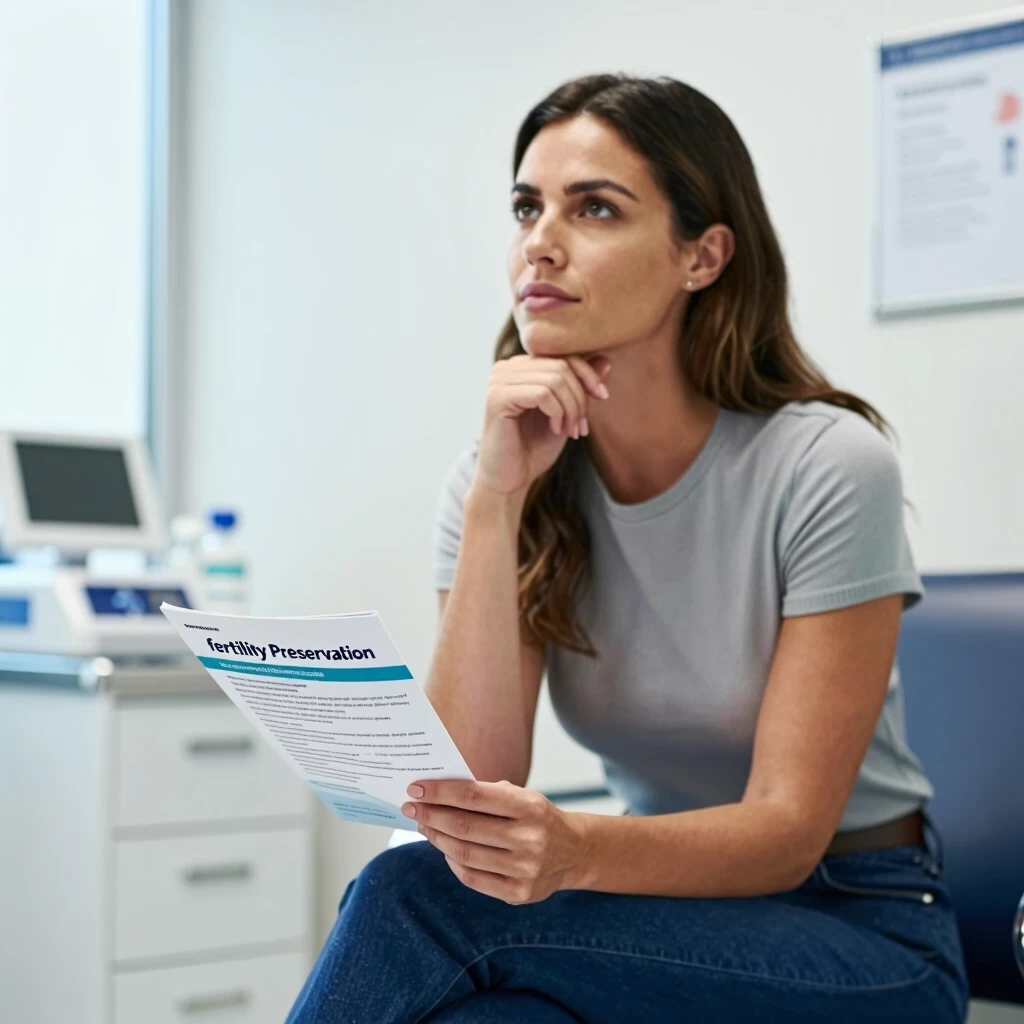 Young woman considering egg freezing in a fertility clinic