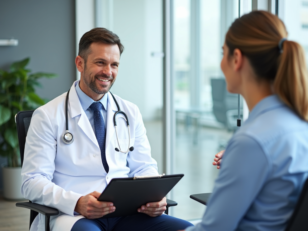 Doctor discussing treatment with patient