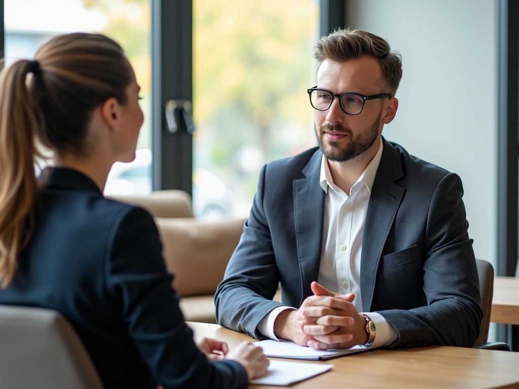 An attorney providing advice to a couple about sperm banking legalities