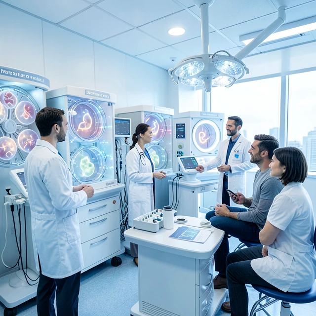 Modern fertility clinic showcasing IVF technology