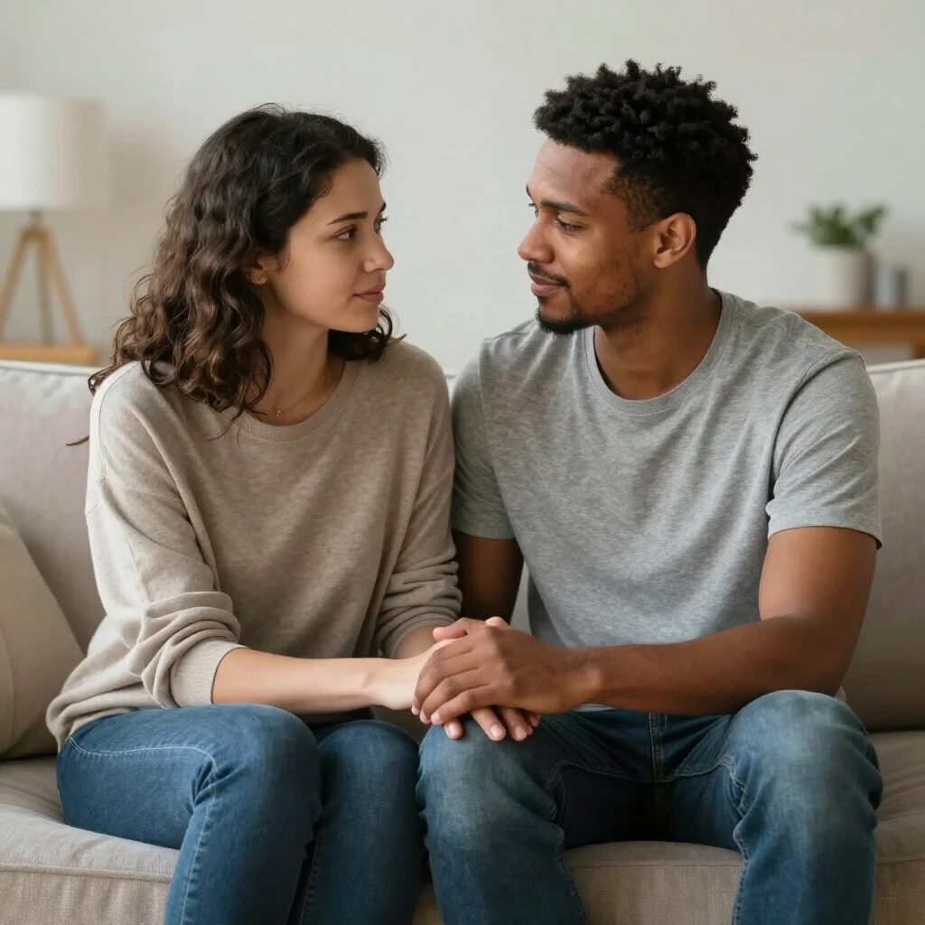 Couple supporting each other emotionally during infertility journey