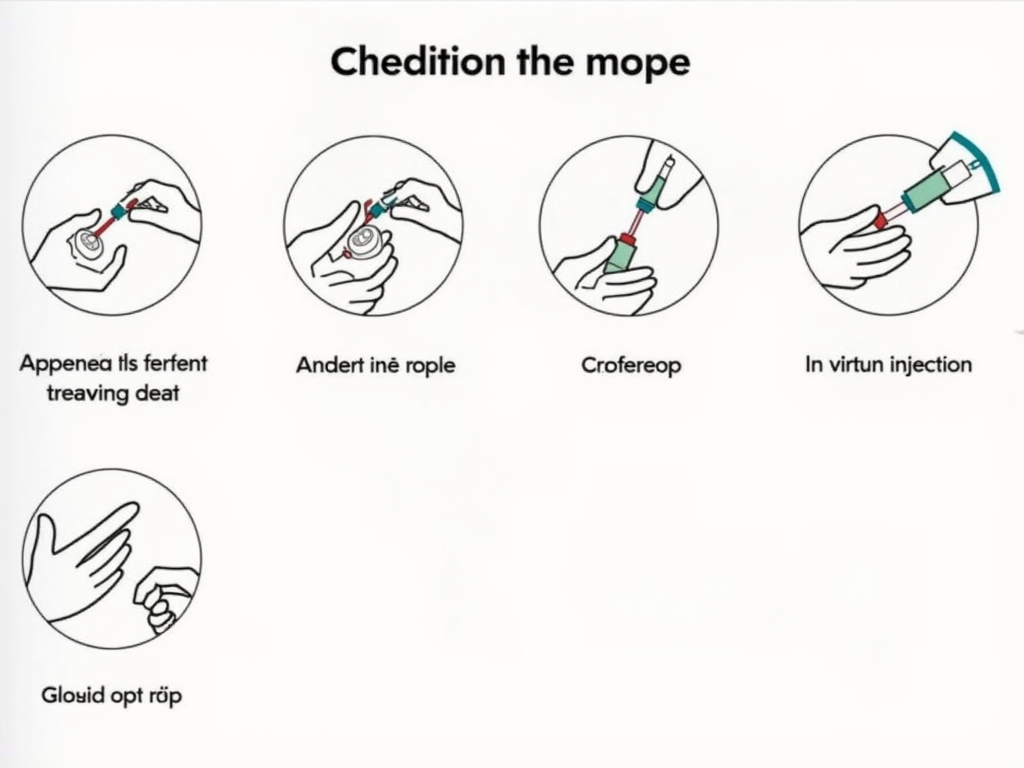 Illustrated guide to IVF injection steps.