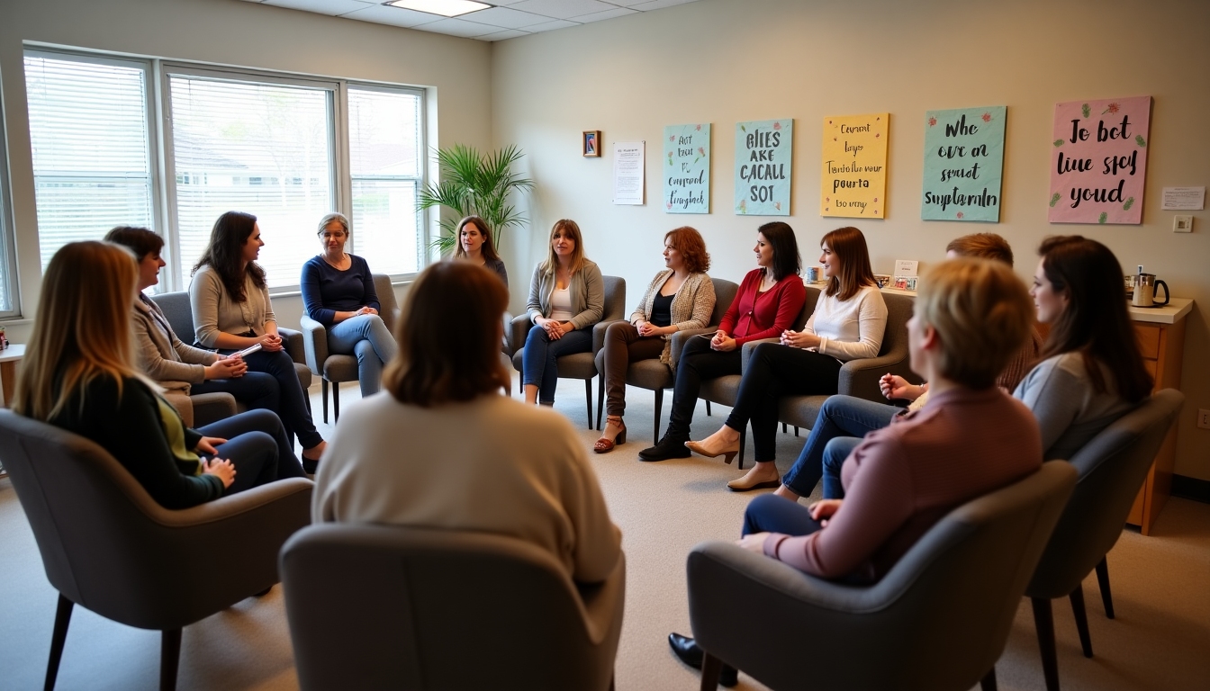 Women supporting each other in a group setting