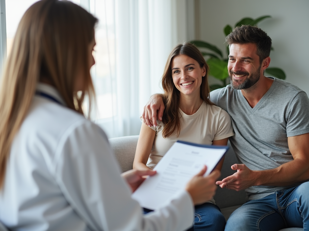 Doctor discussing fertility options with a couple