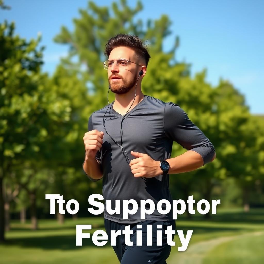 Man jogging in a lush park to support fertility