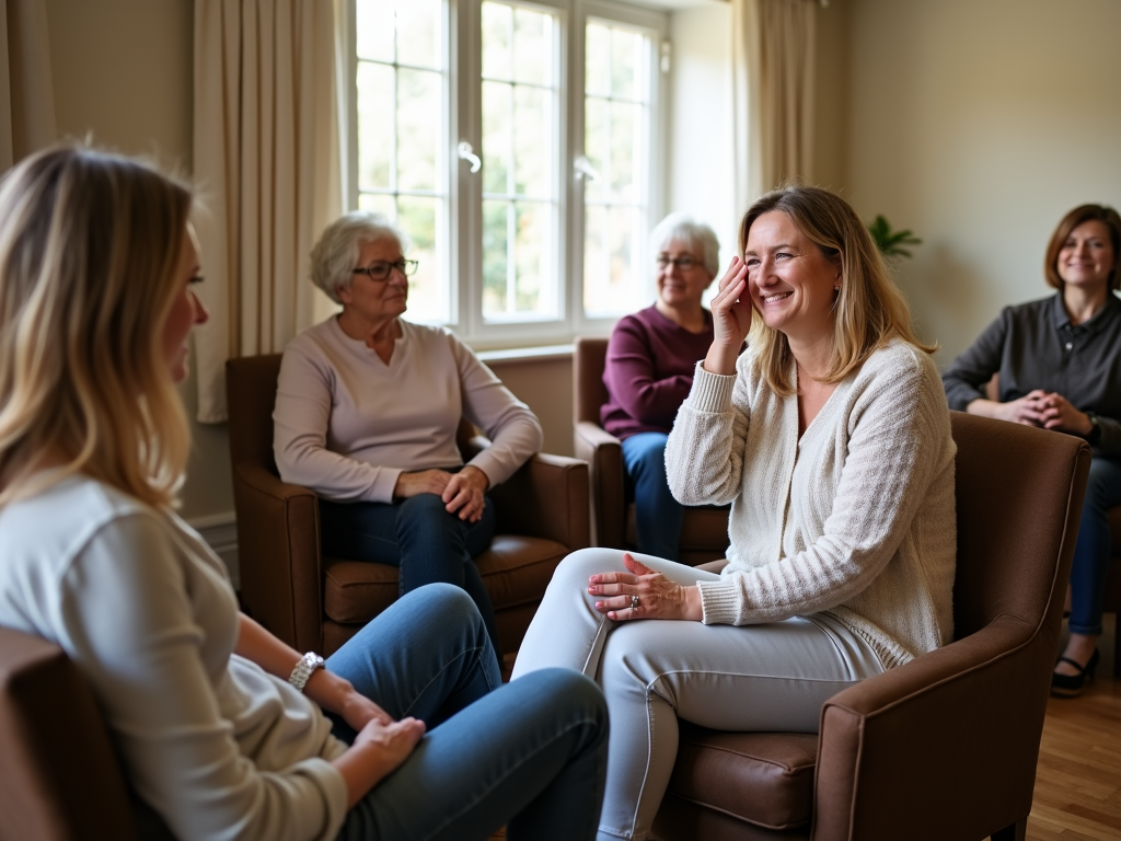 Women supporting each other in an infertility group