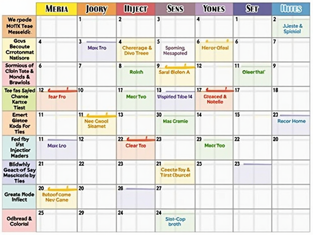 IVF medication schedule calendar.