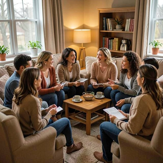 Women supporting each other in a support group setting