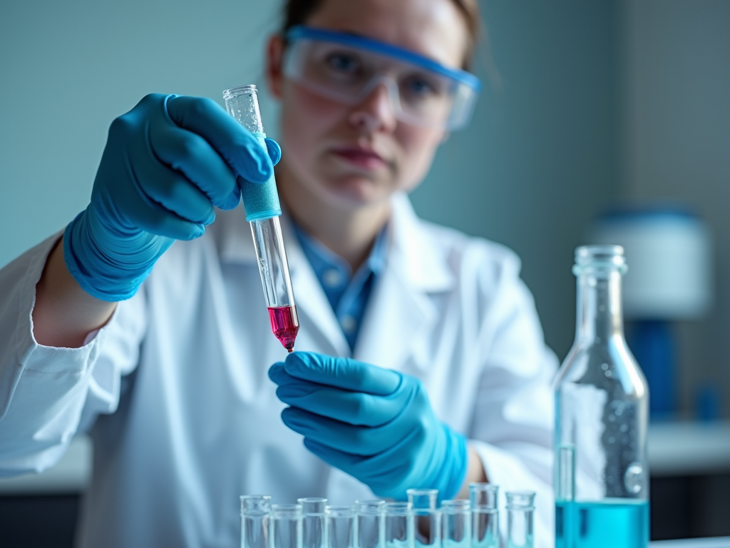 A lab technician preparing a sample for fertility testing.