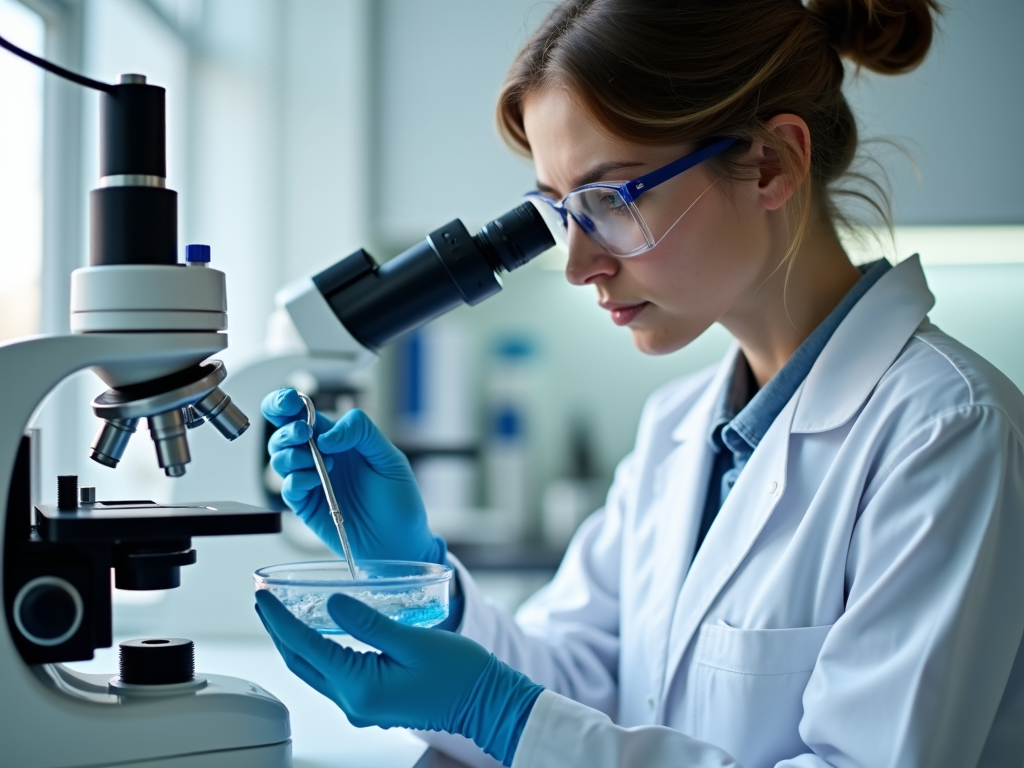 Fertility lab technician at work
