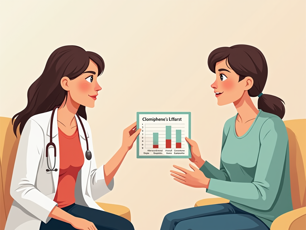 Doctor explaining Clomiphene treatment to a patient.