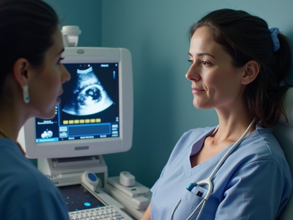 Woman getting an IVF ultrasound